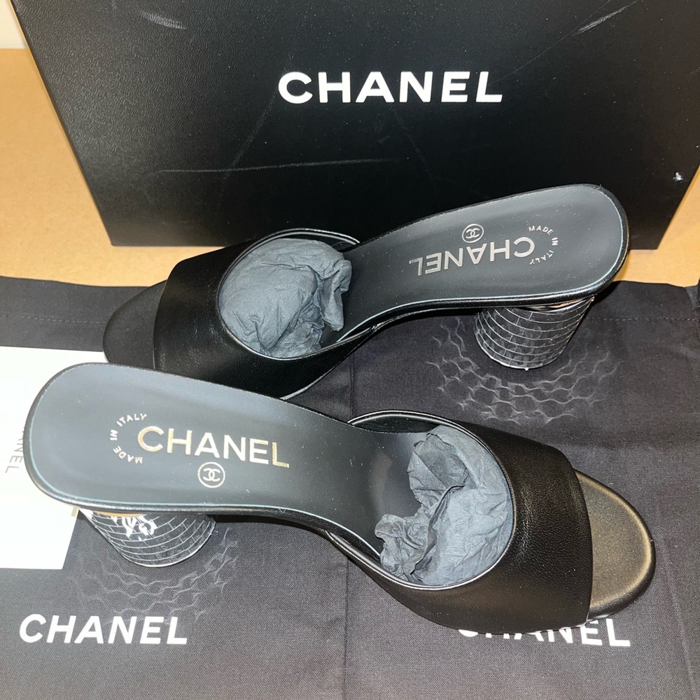 Authentic Chanel Mules Lambskin Black size 36 - Picture 7 of 15